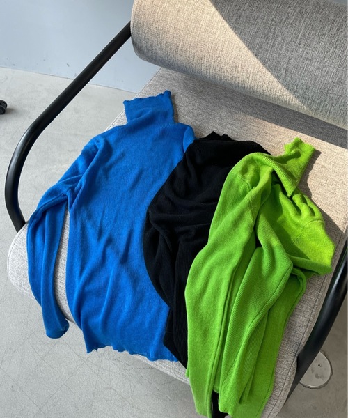 SANSeLF（サンセルフ）の「カラーインナートップス【SANSeLF】sanw22a077（ニット/セーター・レディース・グリーン/ブラック/ブルー/ピンク/ブラウン・FREE）」の12枚目の写真