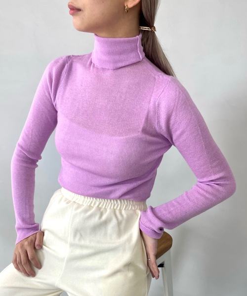 SANSeLF（サンセルフ）の「カラーインナートップス【SANSeLF】sanw22a077（ニット/セーター・レディース・グリーン/ブラック/ブルー/ピンク/ブラウン・FREE）」の18枚目の写真