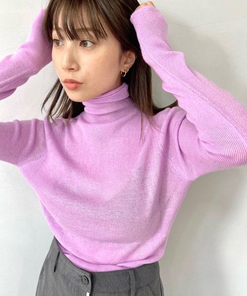 SANSeLF（サンセルフ）の「カラーインナートップス【SANSeLF】sanw22a077（ニット/セーター・レディース・グリーン/ブラック/ブルー/ピンク/ブラウン・FREE）」の15枚目の写真