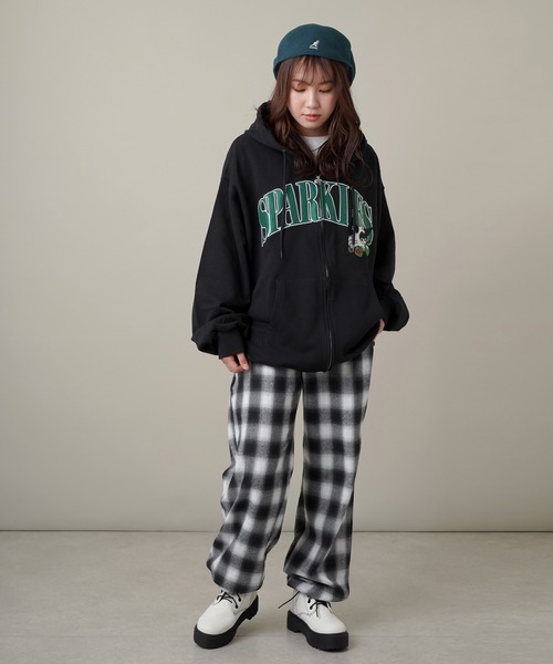 SPINNS（スピンズ）の「オンブレチェック ジョガーパンツ（その他パンツ・レディース・グリーン/ブラック/ブラウン・ONESIZE）」の8枚目の写真