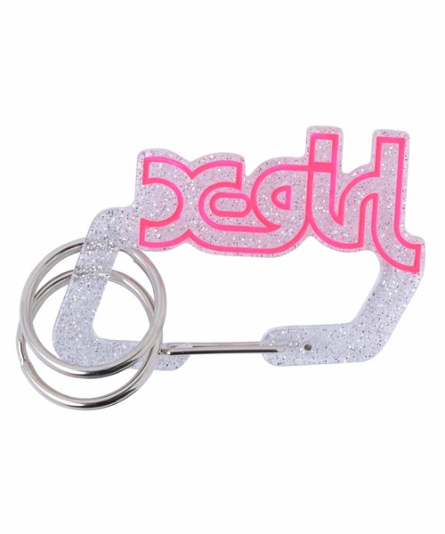 X-girl（エックスガール）の「MILLS LOGO CARABINER（キーホルダー・レディース・シルバー/クリア/ブラック・ONE SIZE）」の3枚目の写真