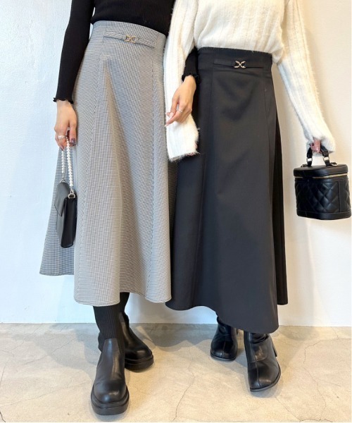 OLIVE des OLIVE(オリーブデオリーブ)の「ウエストビットフレアスカート(スカート・レディース・チェック/スミクロ/ブラック・FREE)」の8枚目の写真