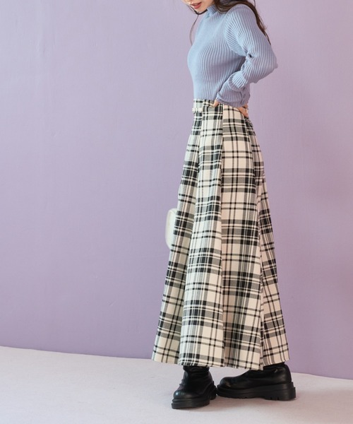 OLIVE des OLIVE(オリーブデオリーブ)の「ウエストビットフレアスカート(スカート・レディース・チェック/スミクロ/ブラック・FREE)」の6枚目の写真