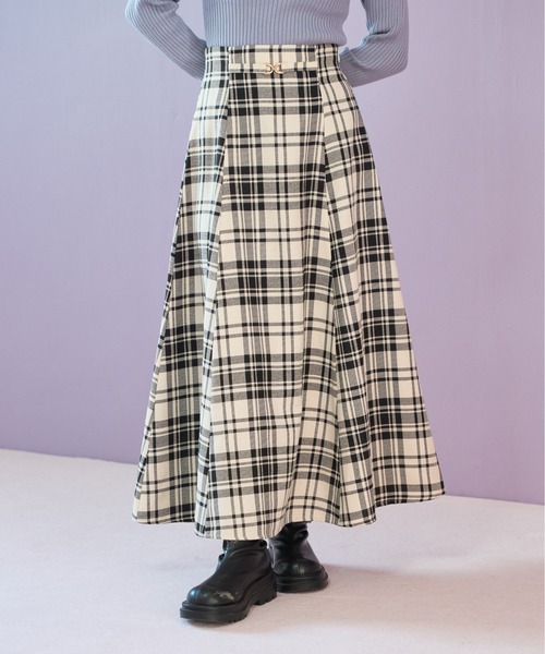 OLIVE des OLIVE(オリーブデオリーブ)の「ウエストビットフレアスカート(スカート・レディース・チェック/スミクロ/ブラック・FREE)」の18枚目の写真