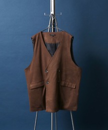 ANPAS | Eco Suede Oversize No Collar Gilet/エコスウェード オーバーサイズ ノーカラー ジレベスト(ベスト)