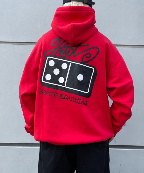 WHO'S WHO gallery（フーズフーギャラリー）の「COOPER FACTドミノスウェットパーカー（パーカー・レディース・アッシュグレー/チャコールグレー/ブラック/レッド/パープル/ホワイト/ピンク・FREE）」の7枚目の写真