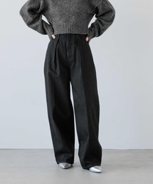 yuw | タックデニムパンツ 183186(デニムパンツ)