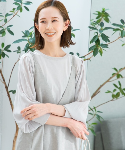 URBAN RESEARCH ROSSO（アーバンリサーチロッソ）の「『一部WEB/一部店舗限定カラー』3WAYドッキングシアースリーブニット（ニット/セーター・レディース・チャコールグレー/イエロー系その他/グレー系その他/オレンジ系その他・FREE）」の6枚目の写真