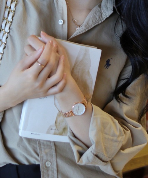 Daniel Wellington(ダニエルウェリントン)の「Petite Lumine 5-Link Melrose MOP(アナログ腕時計・レディース・ピンク/ホワイト・28mm)」の9枚目の写真