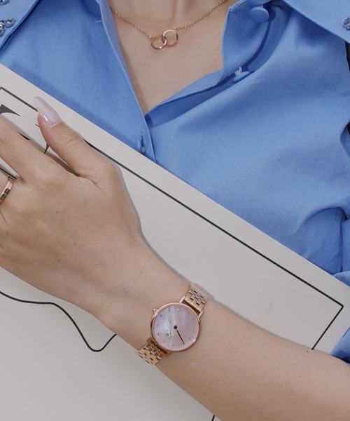 Daniel Wellington(ダニエルウェリントン)の「Petite Lumine 5-Link Melrose MOP(アナログ腕時計・レディース・ピンク/ホワイト・28mm)」の12枚目の写真