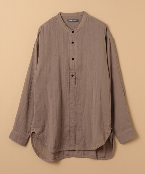 BEAMS LIGHTS（ビームスライツ）の「BEAMS LIGHTS / ダブルガーゼ バンドカラーシャツ（シャツ/ブラウス・メンズ・ベージュ/オフホワイト・S/M/L）」の7枚目の写真