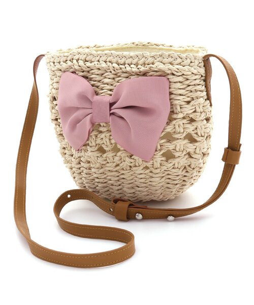 Seraph（セラフ）の「リボン付きかごショルダーバッグ（ショルダーバッグ・キッズ・ブラウン/ベージュ・FREE）」の3枚目の写真