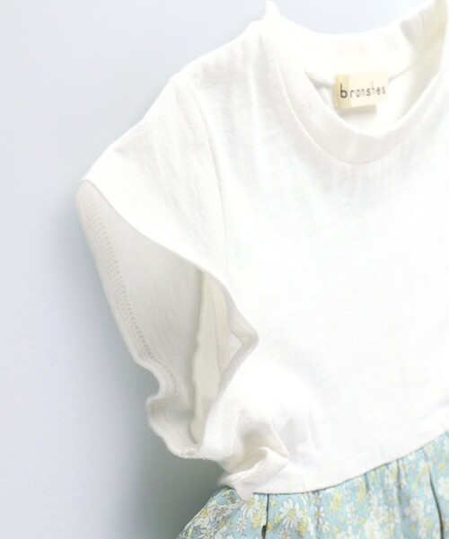 BRANSHES（ブランシェス）の「【WEB限定】裾布帛タック入り半袖Tシャツ（Tシャツ/カットソー・キッズ・ラベンダー/ピンク/オフホワイト/チャコールグレー・130/120/100/150/110/140）」の9枚目の写真