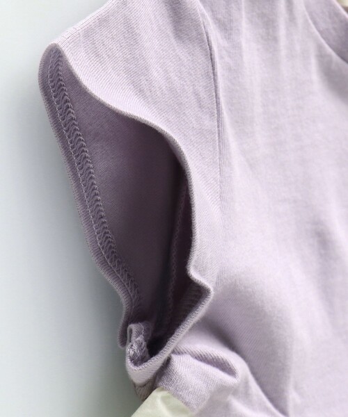BRANSHES（ブランシェス）の「【WEB限定】裾布帛タック入り半袖Tシャツ（Tシャツ/カットソー・キッズ・ラベンダー/ピンク/オフホワイト/チャコールグレー・130/120/100/150/110/140）」の17枚目の写真