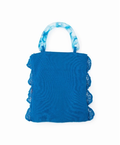 Casselini（キャセリーニ）の「Casselini(キャセリーニ)スクエアクロシェハンドバッグ（ハンドバッグ・レディース・ブラック/ブルー・FREE）」の5枚目の写真