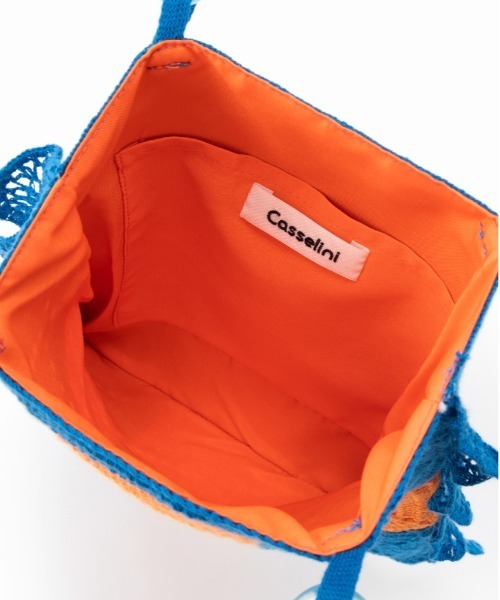 Casselini（キャセリーニ）の「Casselini(キャセリーニ)スクエアクロシェハンドバッグ（ハンドバッグ・レディース・ブラック/ブルー・FREE）」の8枚目の写真