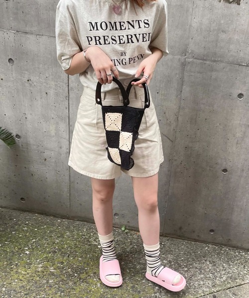 Casselini（キャセリーニ）の「Casselini(キャセリーニ)スクエアクロシェハンドバッグ（ハンドバッグ・レディース・ブラック/ブルー・FREE）」の12枚目の写真