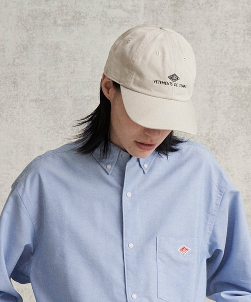 DANTON（ダントン）の「CHINO CLOTH 6PANEL CAP〈VETEMENTS DE TRAVAIL〉（キャップ・レディース・グリーン/チャコール/ベージュ/アイボリー/ネイビー/ブラック/ワイン・F）」の2枚目の写真
