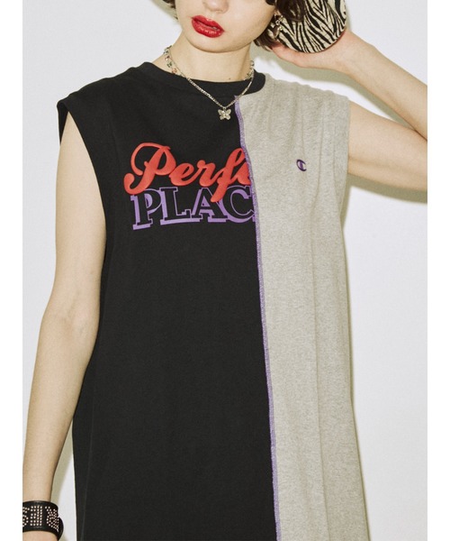 jouetie（ジュエティ）の「championリメイクワンピース【コラボ】（ワンピース・レディース・ブラック/パープル/グリーン/ボルドー・MEDIUM）」の6枚目の写真