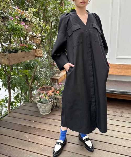 【セール】ツイルシャツワンピース（シャツワンピース）｜AVIE（アビィ）