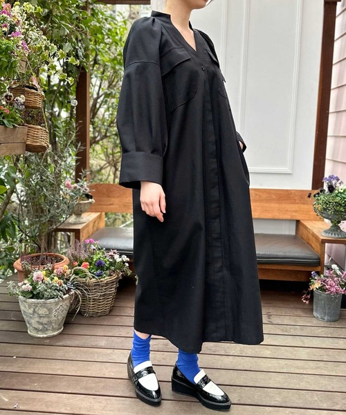 【セール】ツイルシャツワンピース（シャツワンピース）｜AVIE（アビィ）