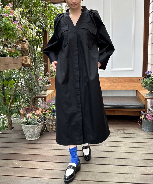 【セール】ツイルシャツワンピース（シャツワンピース）｜AVIE（アビィ）