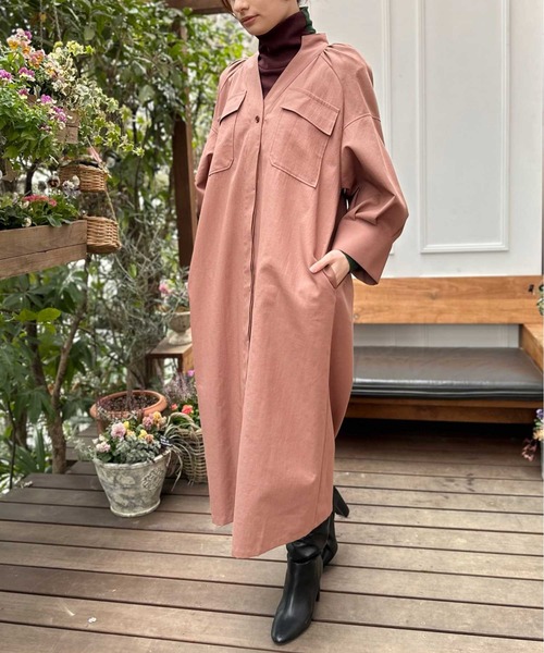 【セール】ツイルシャツワンピース（シャツワンピース）｜AVIE（アビィ）