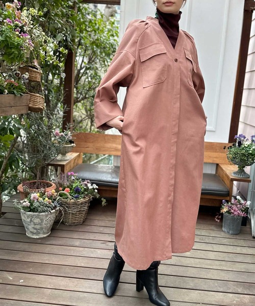 【セール】ツイルシャツワンピース（シャツワンピース）｜AVIE（アビィ）