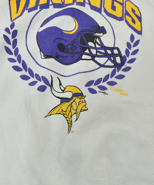 NBA/NFL/NHL/MLB(エヌビーエーエヌエフエルエヌエイチエルエムエルビー)の「【ヴィンテージ古着】90s VIKINGS/ミネソタ・バイキング・ ''SIGNAL'' クルーネックスウェット USA製(スウェット・メンズ・ホワイト・LARGE)」の7枚目の写真