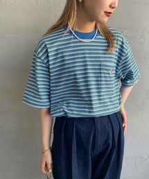 [DANTON/ダントン] ワンポイントロゴ ボーダーポケットTシャツ