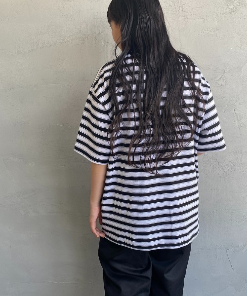 DANTON（ダントン）の「[DANTON/ダントン] ワンポイントロゴ ボーダーポケットTシャツ（Tシャツ/カットソー・レディース・ベージュ/ネイビー/レッド/グリーン/ブラック・S/M/L/XL/XXL）」の22枚目の写真