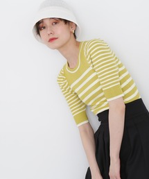 N.（N. Natural Beauty Basic） | ◆パワショルボーダーニット(ニット/セーター)