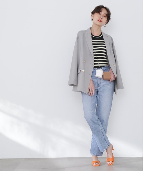 N.（N. Natural Beauty Basic）（エヌエヌナチュラルビューティーベーシック）の「◆パワショルボーダーニット（ニット/セーター・レディース・ブラック/ベージュ/イエロー・MEDIUM）」の15枚目の写真