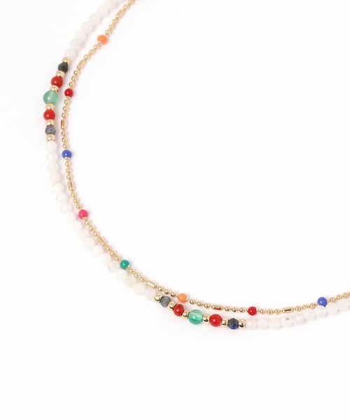 BAYFLOW（ベイフロー）の「天然石2連ネックレス（ネックレス・レディース・ホワイト/ブルー・FREE）」の9枚目の写真