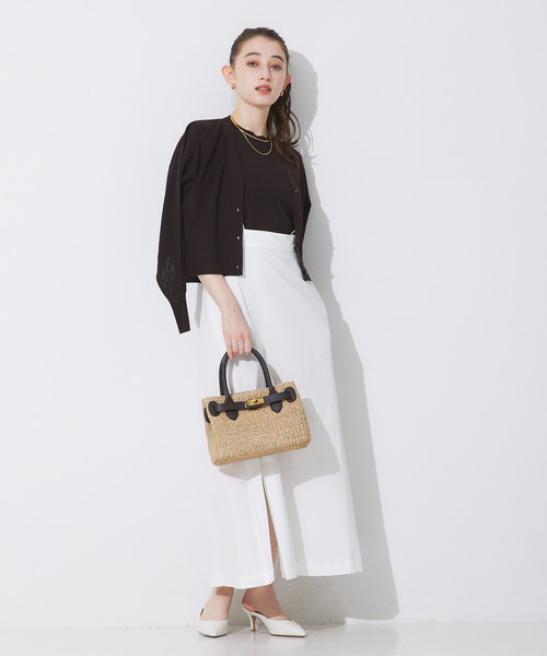 COTTO（コトゥー）の「【COTTO/コトゥー】レザーコンビ かごバッグ（トートバッグ・レディース・ブラウン/ブラック・フリー）」の4枚目の写真