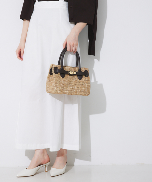 COTTO（コトゥー）の「【COTTO/コトゥー】レザーコンビ かごバッグ（トートバッグ・レディース・ブラウン/ブラック・フリー）」の5枚目の写真