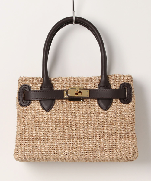 COTTO（コトゥー）の「【COTTO/コトゥー】レザーコンビ かごバッグ（トートバッグ・レディース・ブラウン/ブラック・フリー）」の9枚目の写真