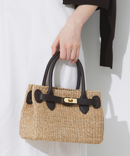 COTTO（コトゥー）の「【COTTO/コトゥー】レザーコンビ かごバッグ（トートバッグ・レディース・ブラウン/ブラック・フリー）」の10枚目の写真