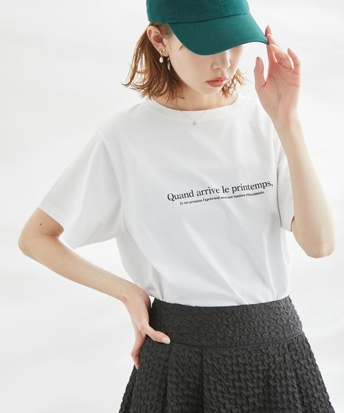 ROPE' PICNIC（ロペピクニック）の「RENU/Logo＆PhotoTシャツ（Tシャツ/カットソー・レディース・ホワイト系その他2/ブラック/ホワイト/ホワイト系その他・38）」の2枚目の写真