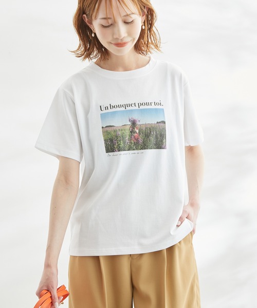 ROPE' PICNIC（ロペピクニック）の「RENU/Logo＆PhotoTシャツ（Tシャツ/カットソー・レディース・ホワイト系その他2/ブラック/ホワイト/ホワイト系その他・38）」の3枚目の写真
