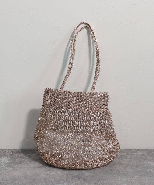 The Bagmati(ザバグマティ)の「【BAGMATI/バグマティ】メタリックマクラメラウンドバッグ(かごバッグ・レディース・ブロンズ/シャンパン・FREE)」の7枚目の写真