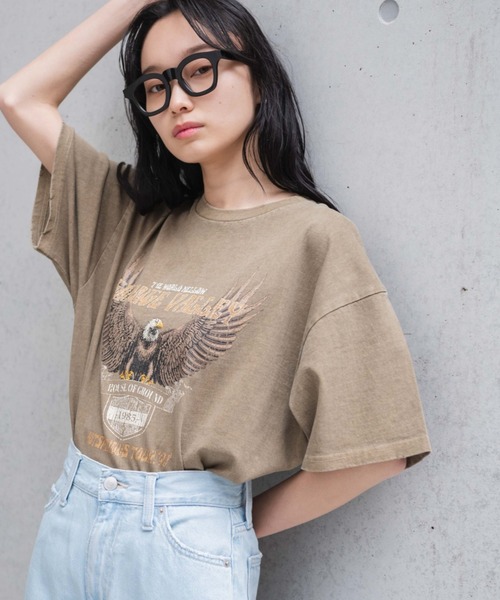 WEGO(ウィゴー)の「WEGO/ピグメントBIGTシャツ(Tシャツ/カットソー・レディース・その他1/ホワイト系その他/カーキ/ホワイト/スミクロ/ブルー/グリーン/その他2/レッド/その他5/その他6/その他4/アイボリー/オフホワイト/その他3/イエロー/サックスブルー/ピンク/その他10/その他8/その他11/その他9/その他7/その他14/その他12/その他13・FREE)」の1枚目の写真