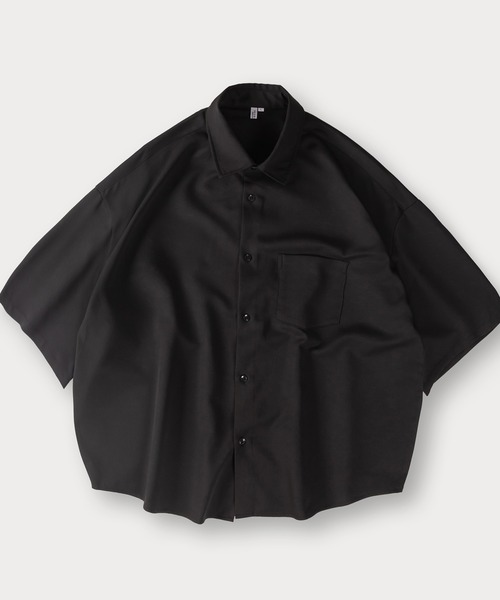 SlashDate(スラッシュデイト)の「TRストレッチレギュラーカラーシャツ/トロミシャツ/ビッグシルエット/ユニセックス(シャツ/ブラウス・メンズ・ベージュ/ホワイト/ブラック・M/L)」の18枚目の写真