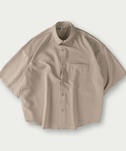 SlashDate(スラッシュデイト)の「TRストレッチレギュラーカラーシャツ/トロミシャツ/ビッグシルエット/ユニセックス(シャツ/ブラウス・メンズ・ベージュ/ホワイト/ブラック・M/L)」の17枚目の写真