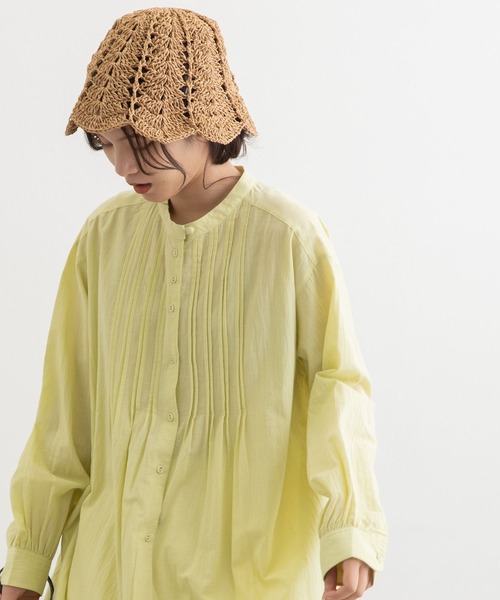 POU DOU DOU（プードゥドゥ）の「スカラップチューリップ透かし編みハット（ハット・レディース・ブラック/ベージュ・8）」の7枚目の写真