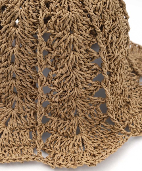 POU DOU DOU（プードゥドゥ）の「スカラップチューリップ透かし編みハット（ハット・レディース・ブラック/ベージュ・8）」の10枚目の写真