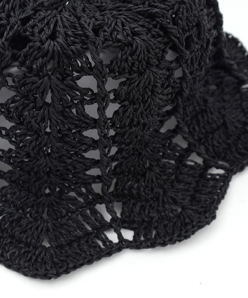 POU DOU DOU（プードゥドゥ）の「スカラップチューリップ透かし編みハット（ハット・レディース・ブラック/ベージュ・8）」の11枚目の写真