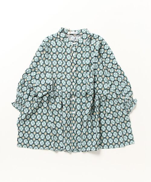 sandy（サンディー）の「sandy/プリントスタンドカラータックブラウス（シャツ/ブラウス・レディース・ブルーグリーン/レッド/カーキ/グリーン・FREE）」の3枚目の写真