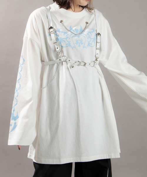 WEGO（ウィゴー）の「WEGO/【一部店限定】2WAYメタルモチーフハーネス（サスペンダー・レディース・ホワイト/ブラック・FREE）」の7枚目の写真