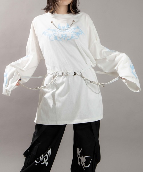 WEGO（ウィゴー）の「WEGO/【一部店限定】2WAYメタルモチーフハーネス（サスペンダー・レディース・ホワイト/ブラック・FREE）」の3枚目の写真